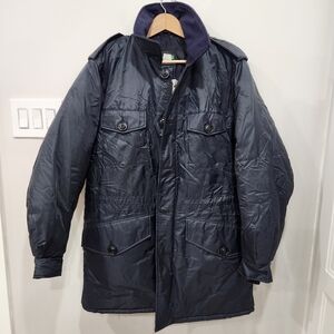 Vintage Peerless Garments Quilted Winter Parka Men’s M 38 Black Nylon Hooded EUC